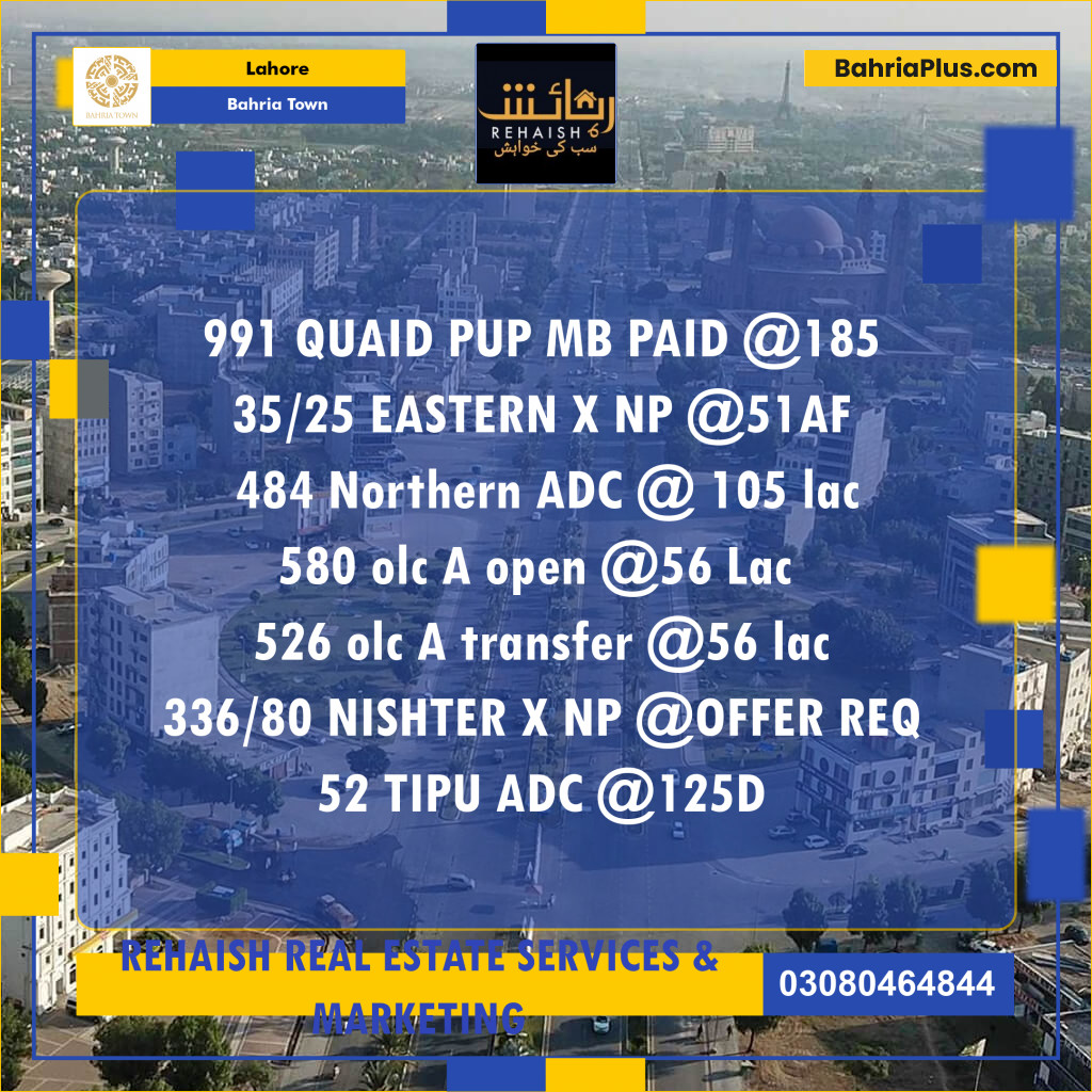 Residential Plot for Sale in Bahria Town, Lahore - (BP-199002)