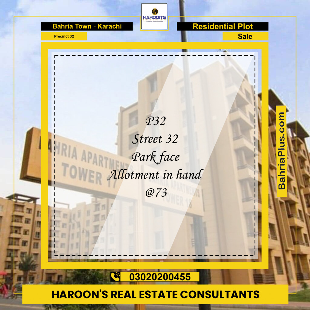 250 Sq. Yards Residential Plot for Sale in Precinct 32 -  Bahria Town, Karachi - (BP-199077)