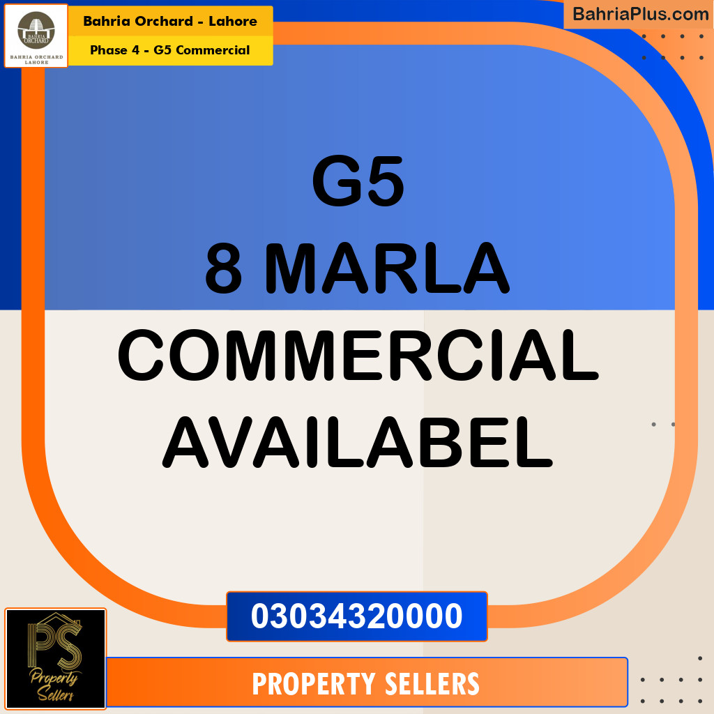 8 Marla Commercial Plot for Sale in Phase 4 - G5 Commercial -  Bahria Orchard, Lahore - (BP-199078)