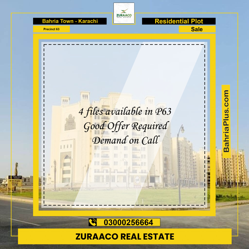 Residential Plot for Sale in Precinct 63 -  Bahria Town, Karachi - (BP-199098)