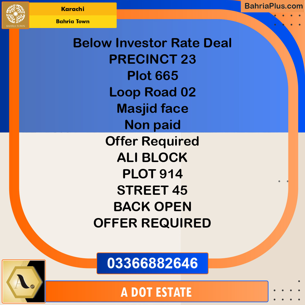 Residential Plot for Sale in Bahria Town, Karachi - (BP-199108)