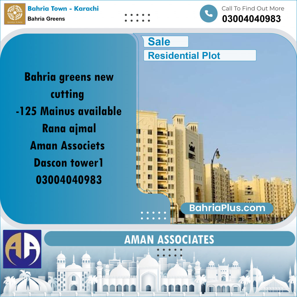 75 Sq. Yards Residential Plot for Sale in Bahria Greens -  Bahria Town, Karachi - (BP-199125)