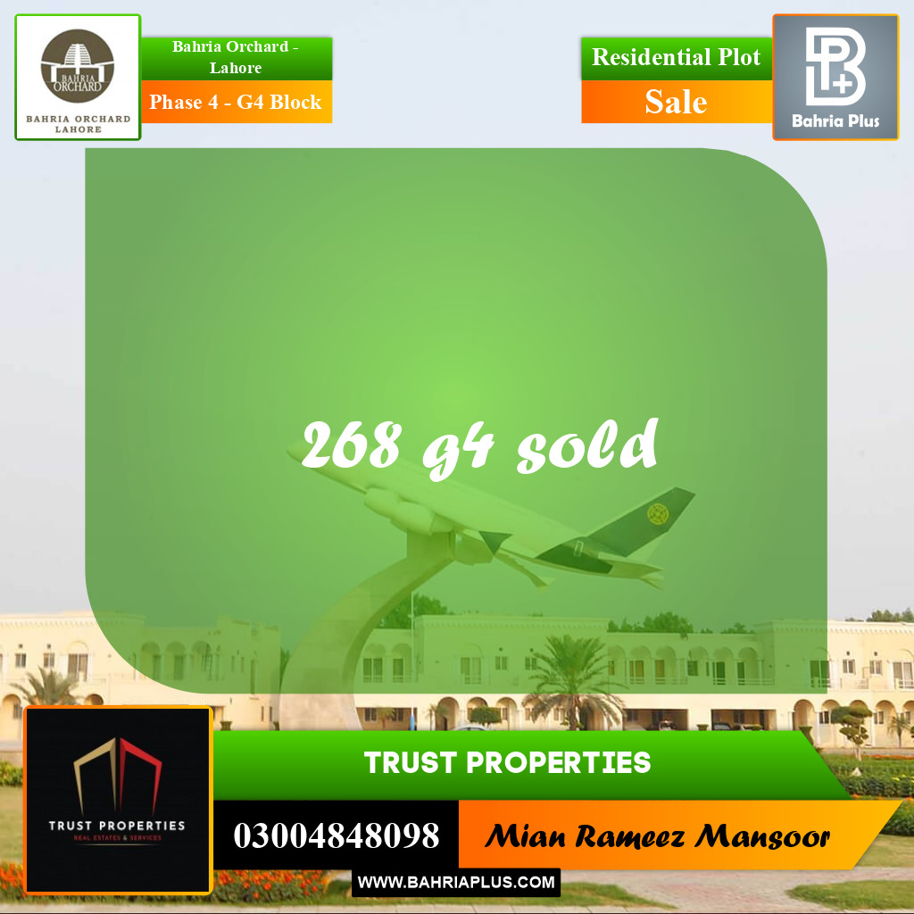 10 Marla Residential Plot for Sale in Phase 4 - G4 Block -  Bahria Orchard, Lahore - (BP-199142)