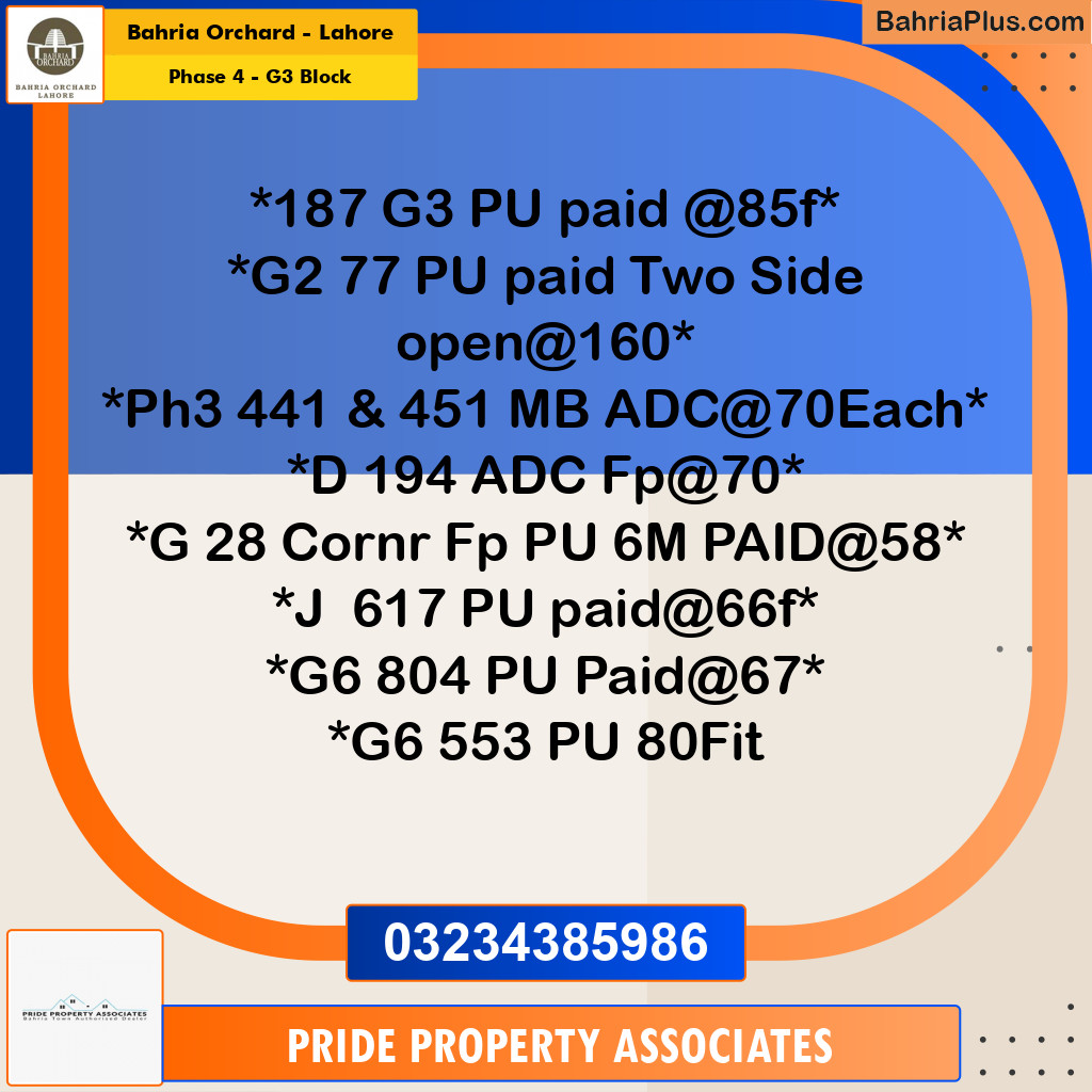 Residential Plot for Sale in Phase 4 - G3 Block -  Bahria Orchard, Lahore - (BP-199157)