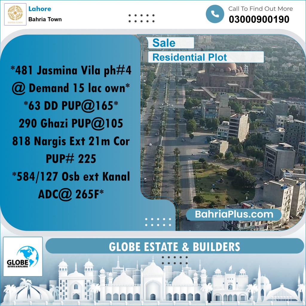 Residential Plot for Sale in Bahria Town, Lahore - (BP-199186)
