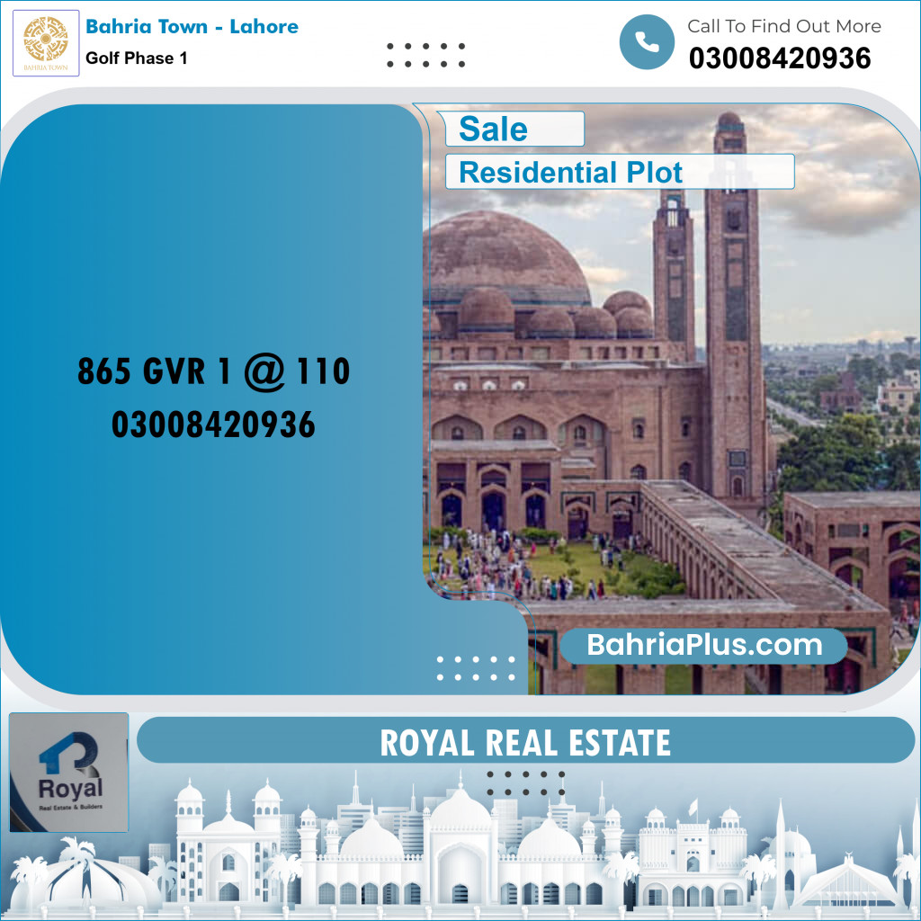 10 Marla Residential Plot for Sale in Golf Phase 1 -  Bahria Town, Lahore - (BP-199218)