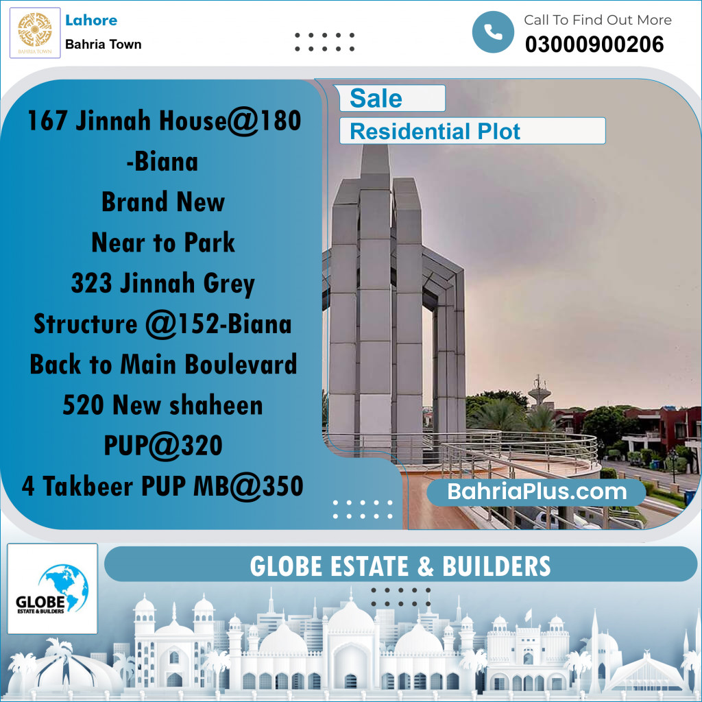 Residential Plot for Sale in Bahria Town, Lahore - (BP-199222)