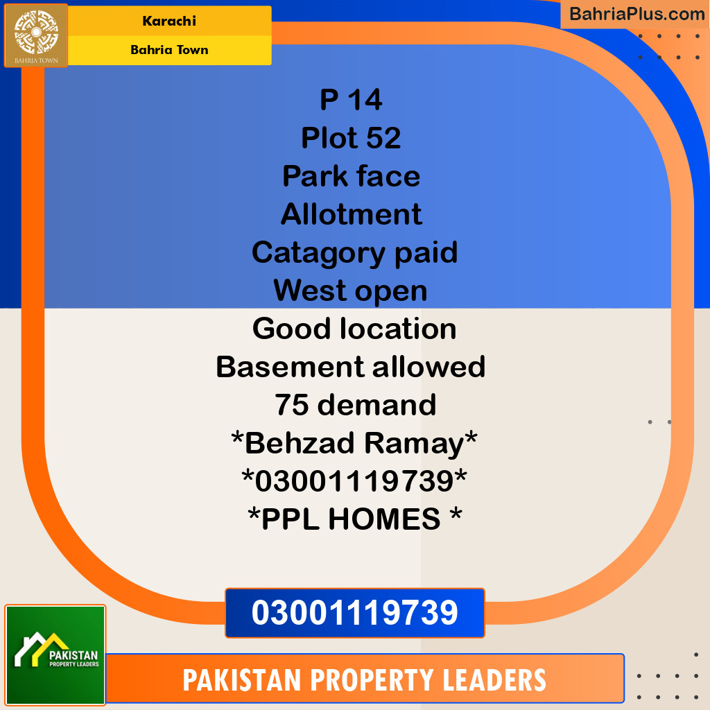 Residential Plot for Sale in Bahria Town, Karachi - (BP-199256)