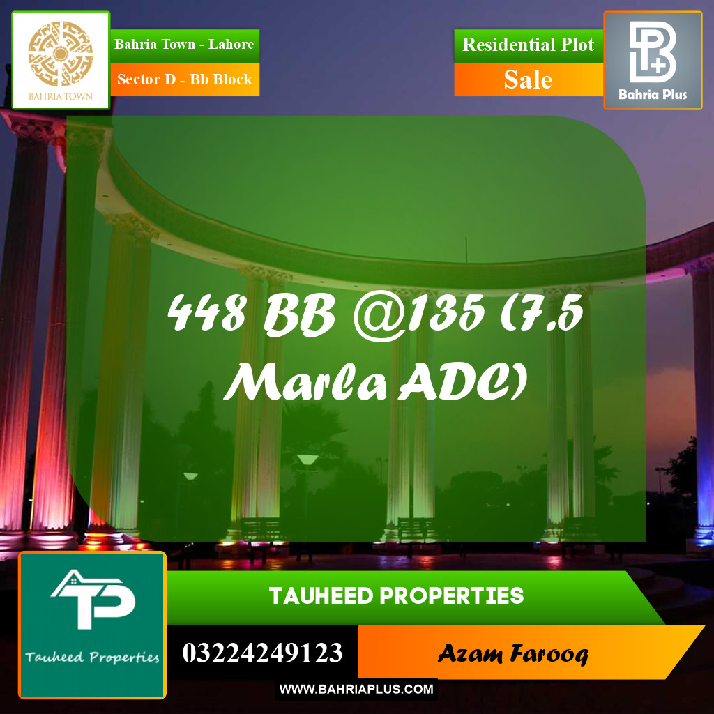 Residential Plot for Sale in Sector D - BB Block -  Bahria Town, Lahore - (BP-199275)