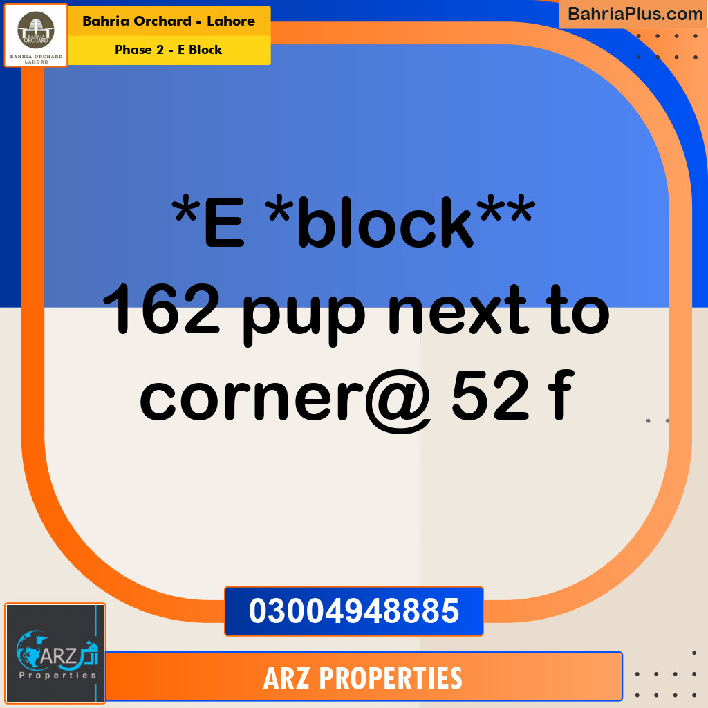 Residential Plot for Sale in Phase 2 - E Block -  Bahria Orchard, Lahore - (BP-199289)