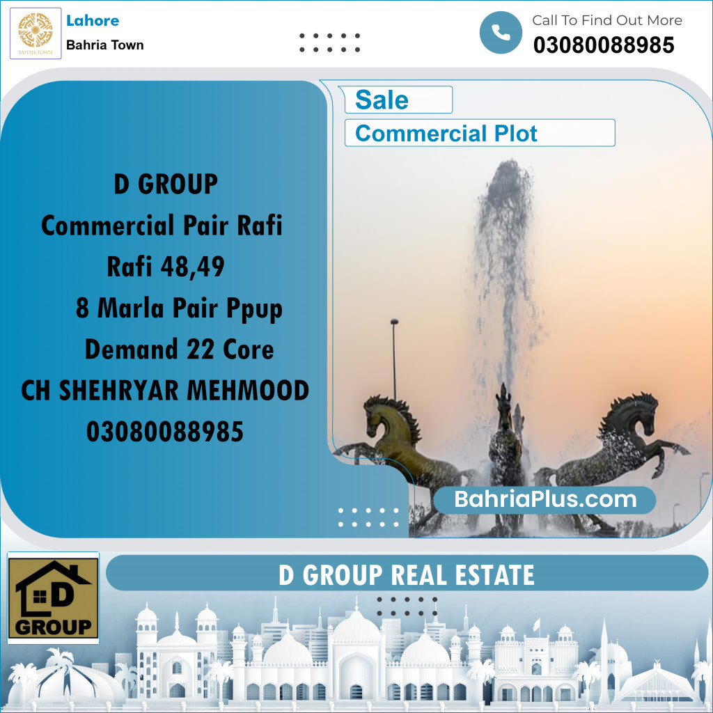 Commercial Plot for Sale in Bahria Town, Lahore - (BP-199290)