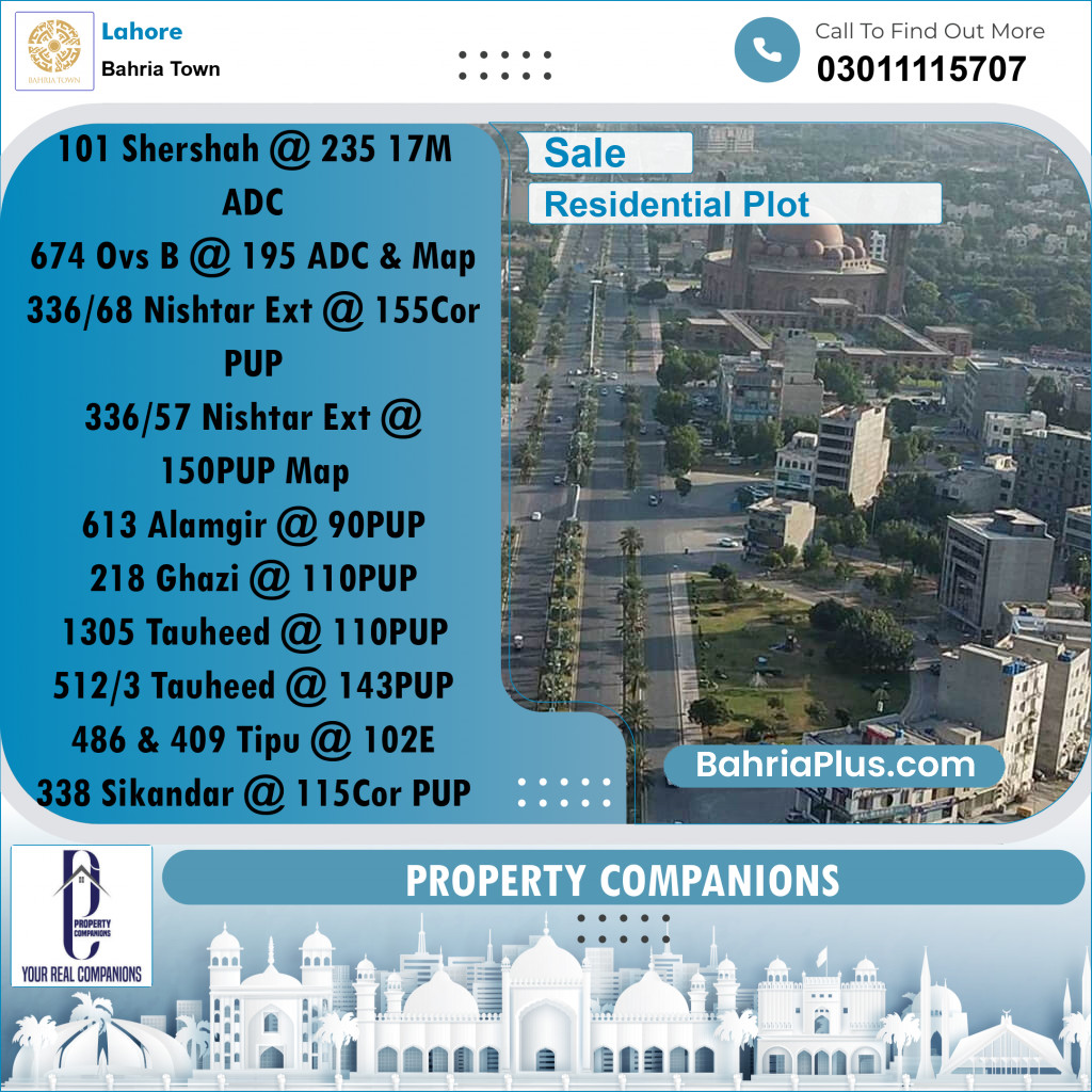 Residential Plot for Sale in Bahria Town, Lahore - (BP-199342)