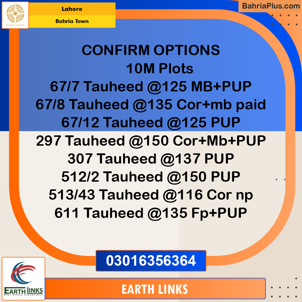 Residential Plot for Sale in Bahria Town, Lahore - (BP-199352)