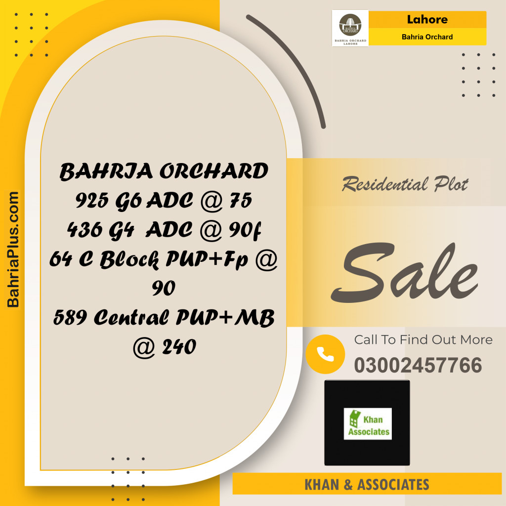 Residential Plot for Sale in Bahria Orchard, Lahore - (BP-199370)