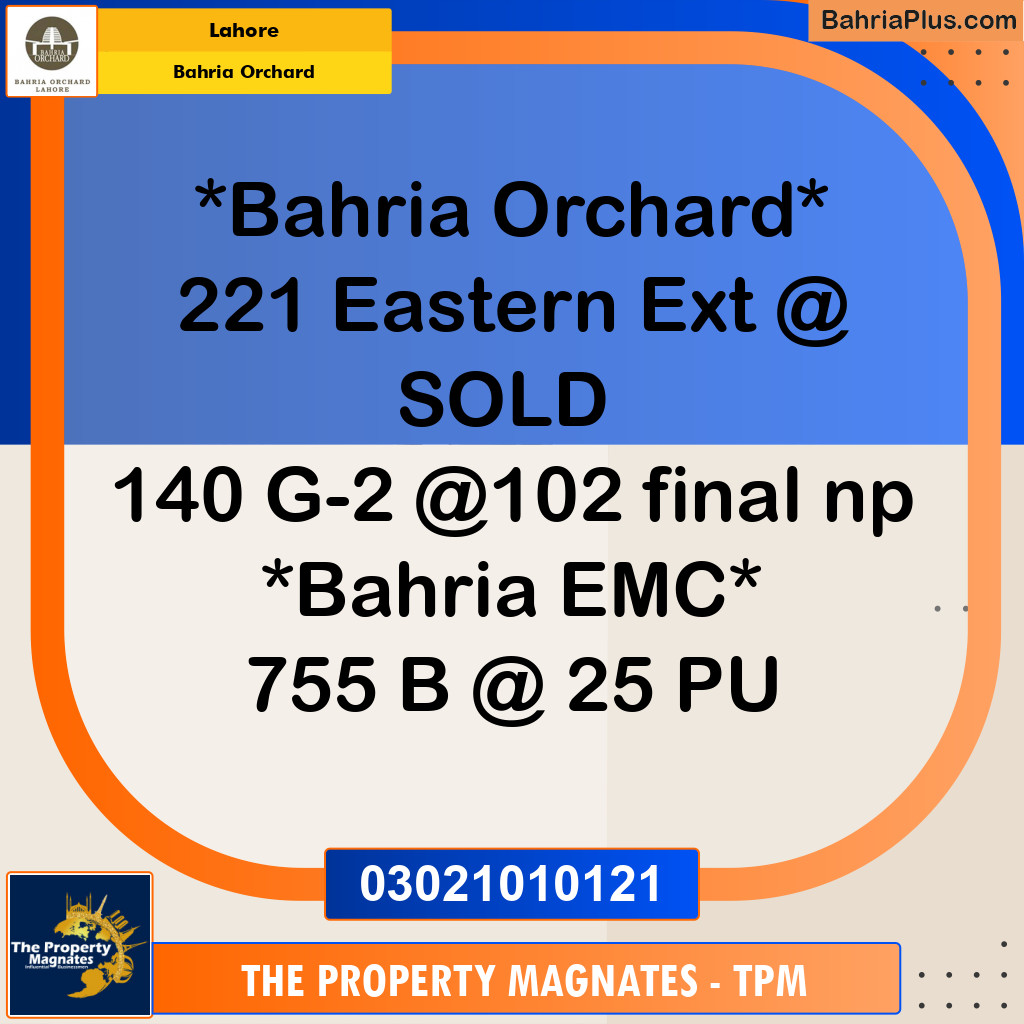 Residential Plot for Sale in Bahria Orchard, Lahore - (BP-199373)