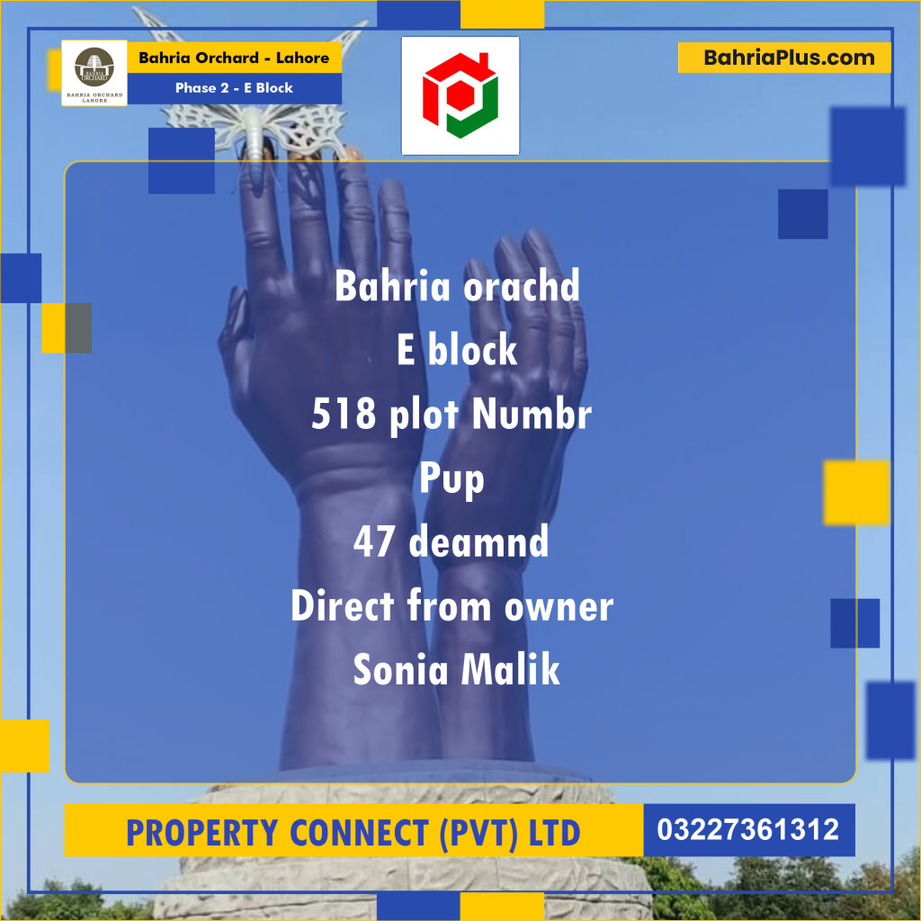 Residential Plot for Sale in Phase 2 - E Block -  Bahria Orchard, Lahore - (BP-199387)