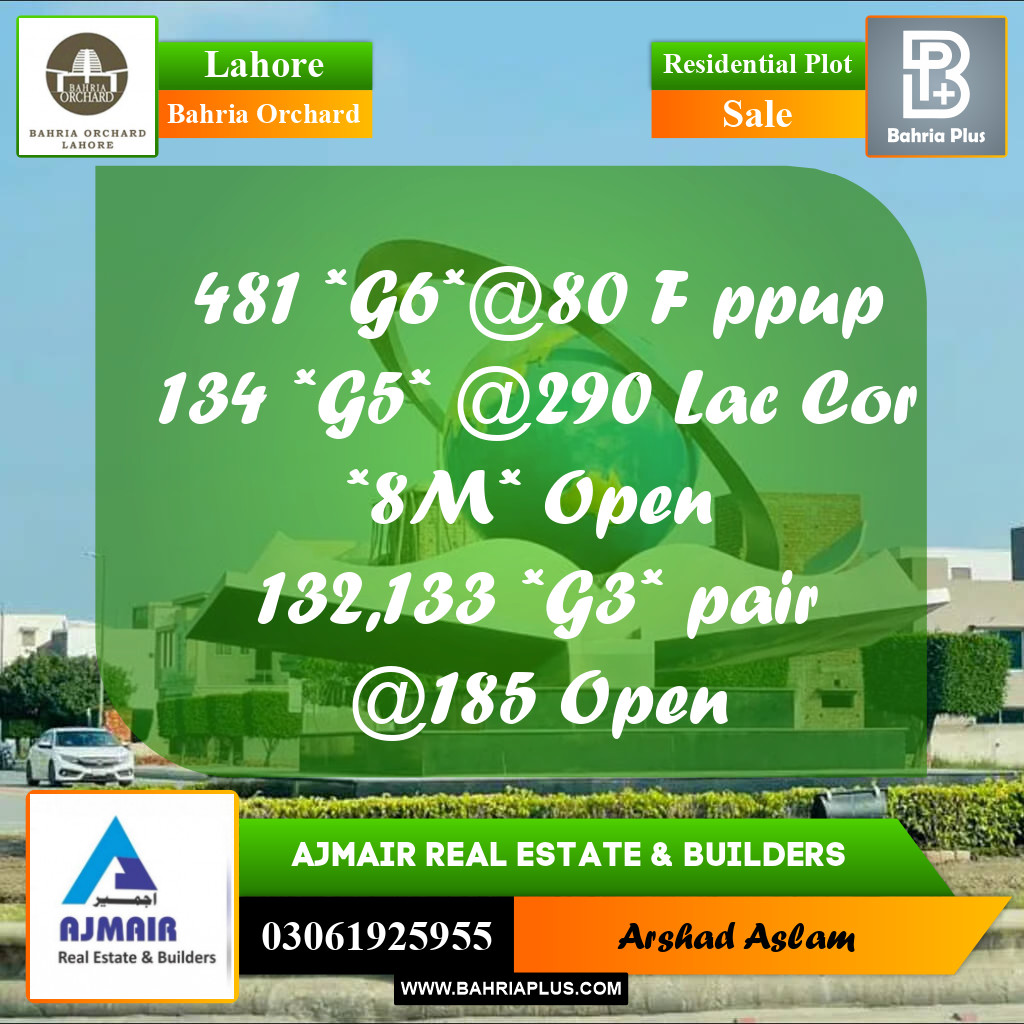 Residential Plot for Sale in Bahria Orchard, Lahore - (BP-199429)