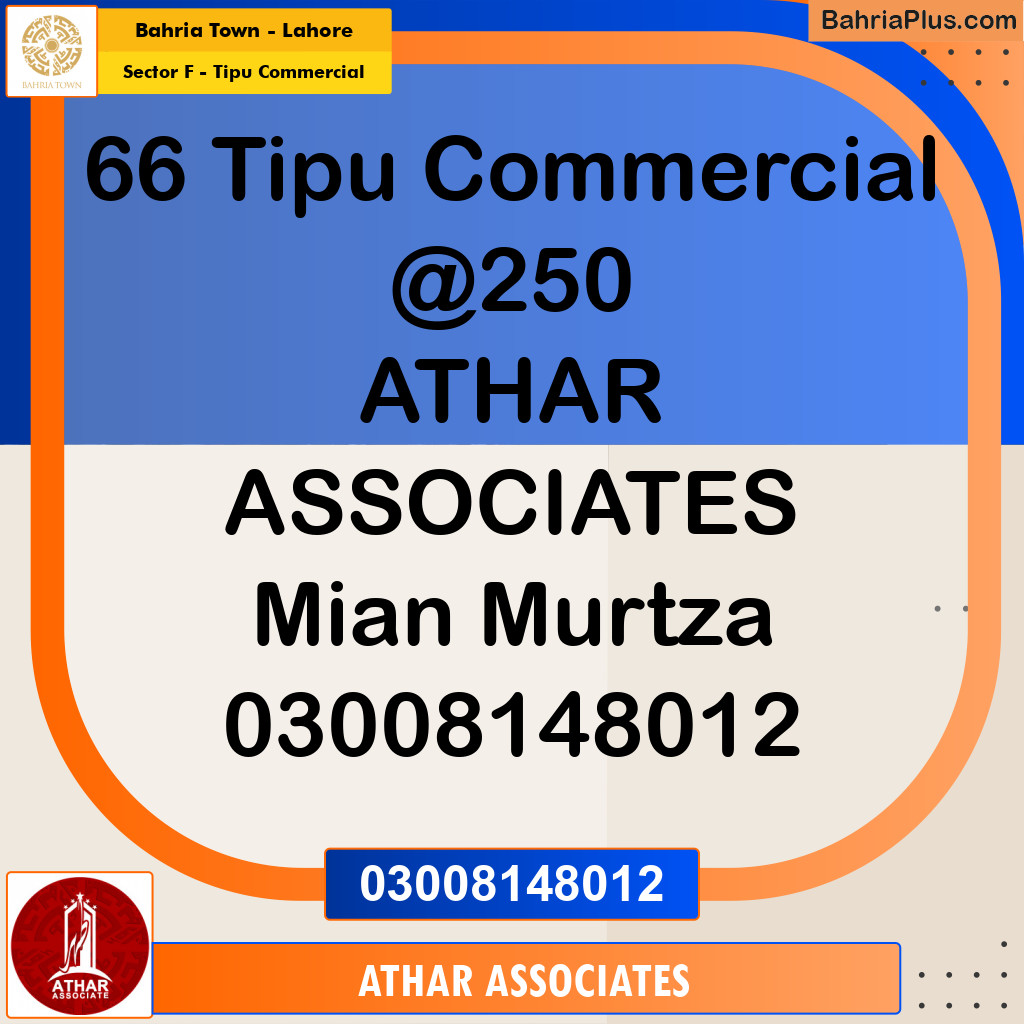 Commercial Plot for Sale in Sector F - Tipu Commercial -  Bahria Town, Lahore - (BP-199433)