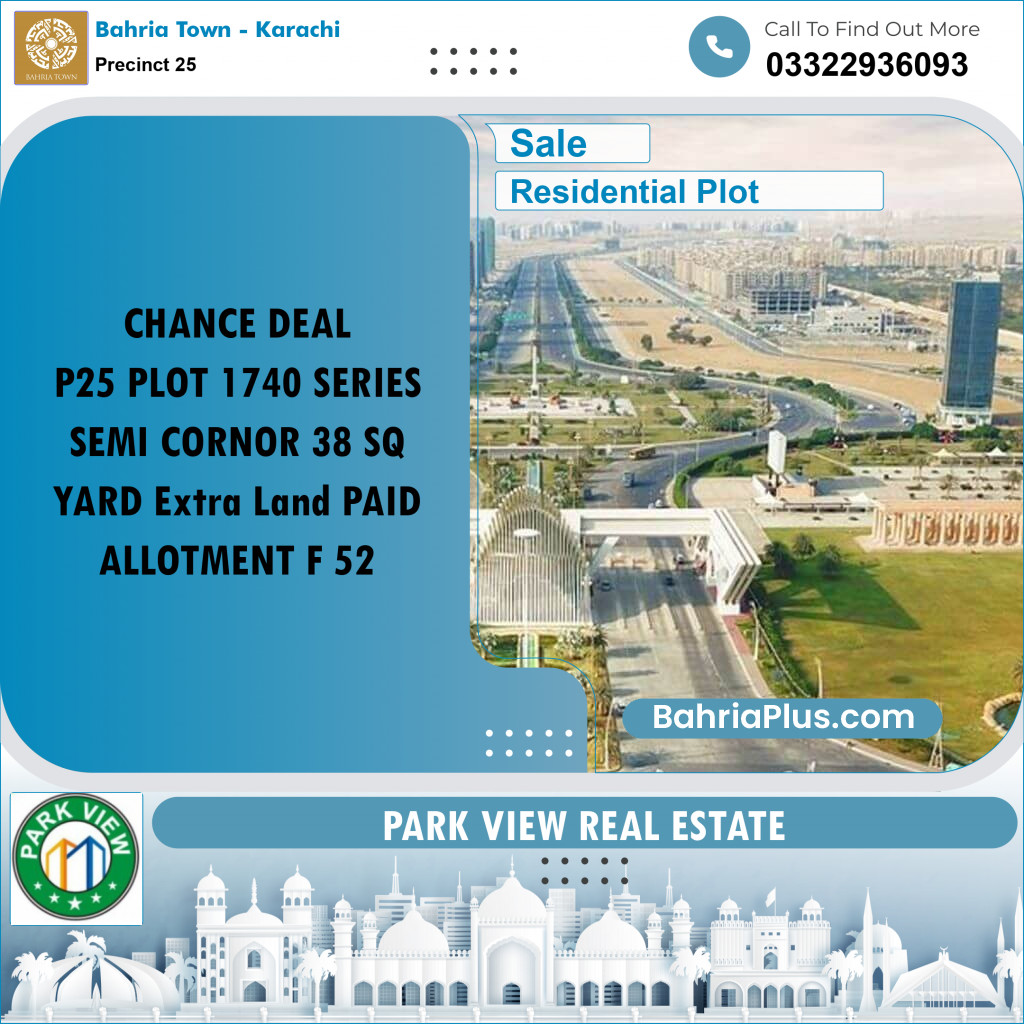 125 Sq. Yards Residential Plot for Sale in Precinct 25 -  Bahria Town, Karachi - (BP-199456)