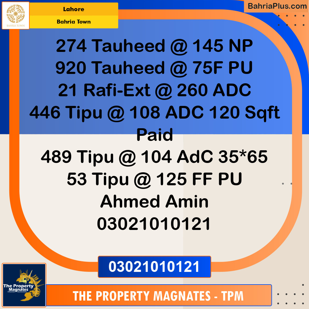 Residential Plot for Sale in Bahria Town, Lahore - (BP-199464)