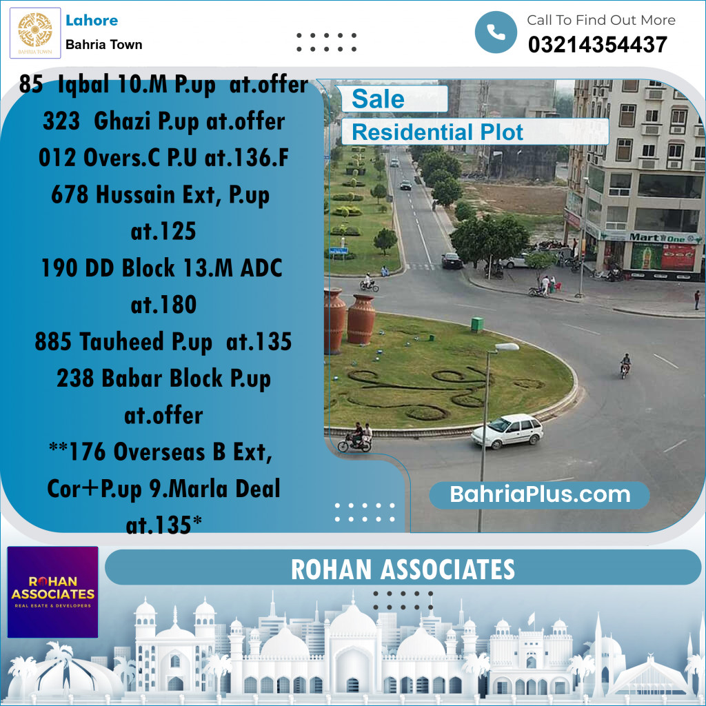 Residential Plot for Sale in Bahria Town, Lahore - (BP-199472)