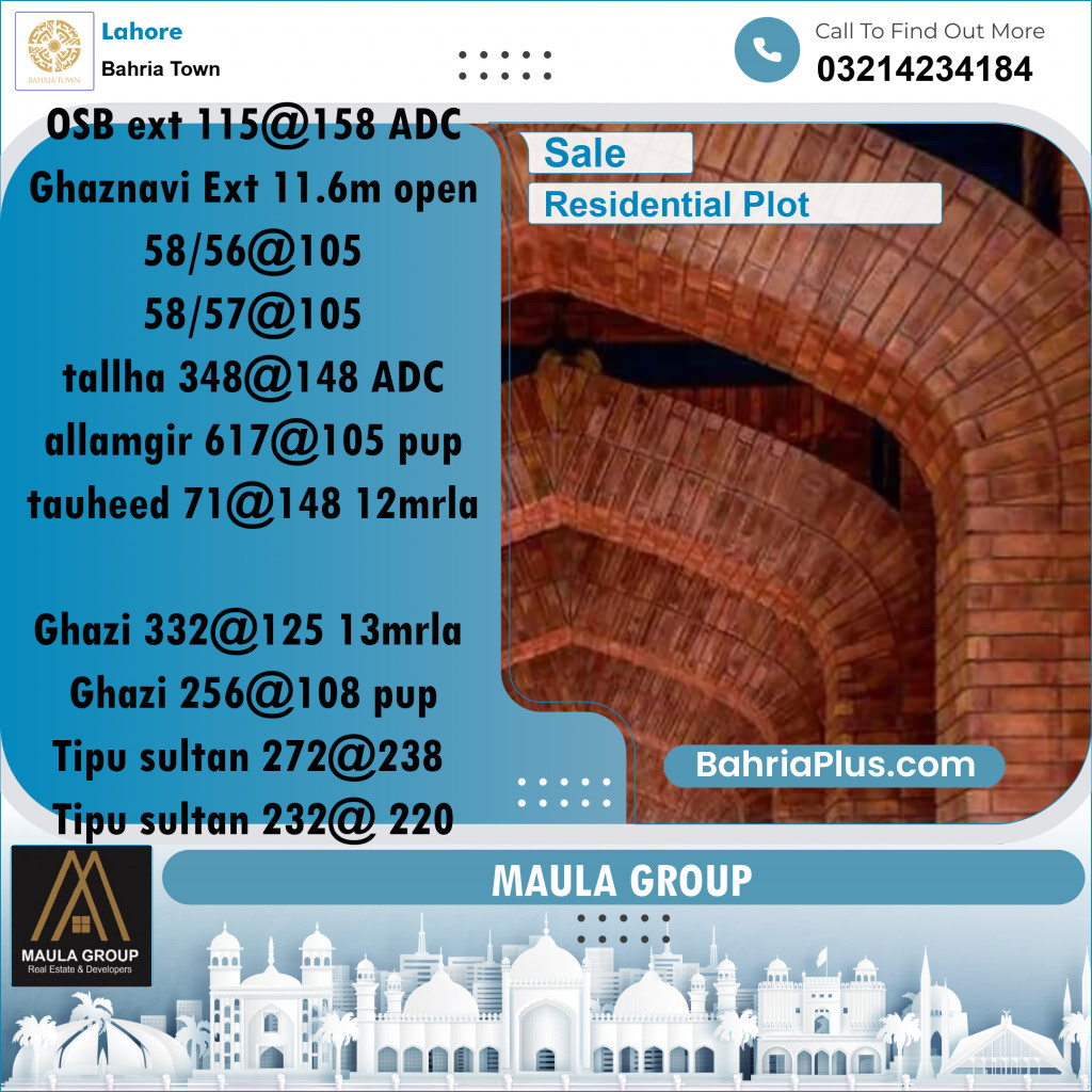 Residential Plot for Sale in Bahria Town, Lahore - (BP-199497)