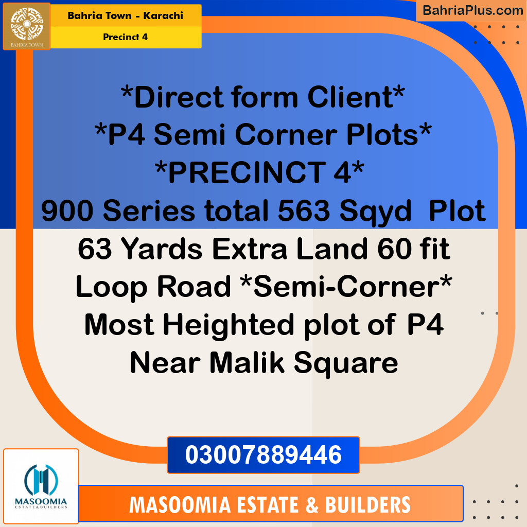 Residential Plot for Sale in Precinct 4 -  Bahria Town, Karachi - (BP-199500)
