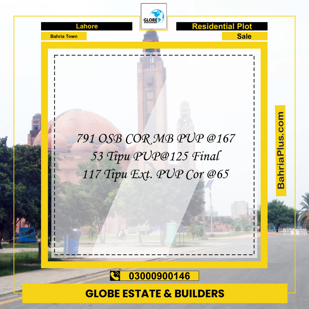 Residential Plot for Sale in Bahria Town, Lahore - (BP-199523)