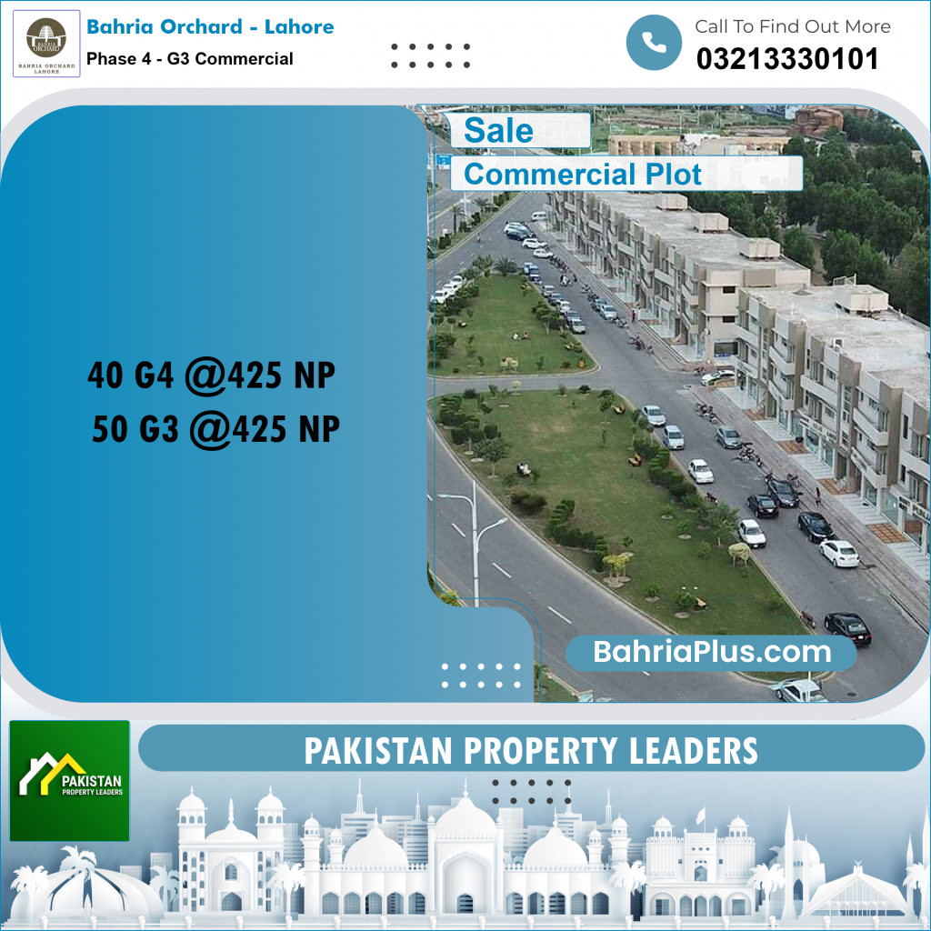 8 Marla Commercial Plot for Sale in Phase 4 - G3 Commercial - Bahria Orchard, Lahore - (BP-199525)
