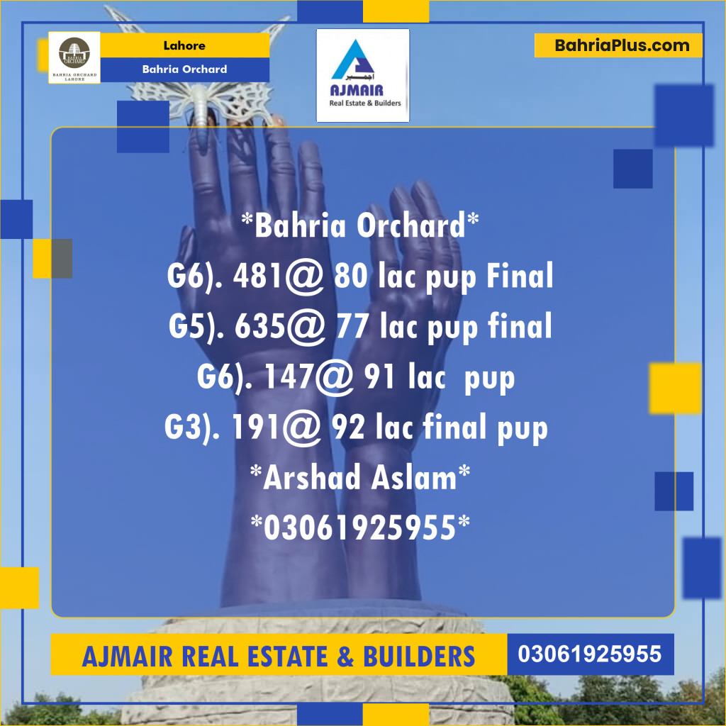 Residential Plot for Sale in Bahria Orchard, Lahore - (BP-199537)