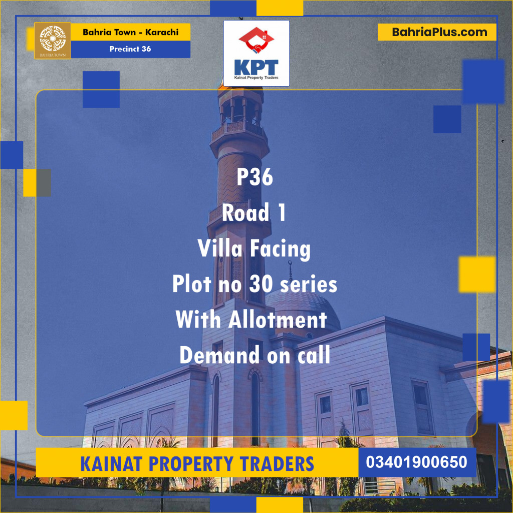 500 Sq. Yards Residential Plot for Sale in Precinct 36 - Bahria Town, Karachi - (BP-199538)