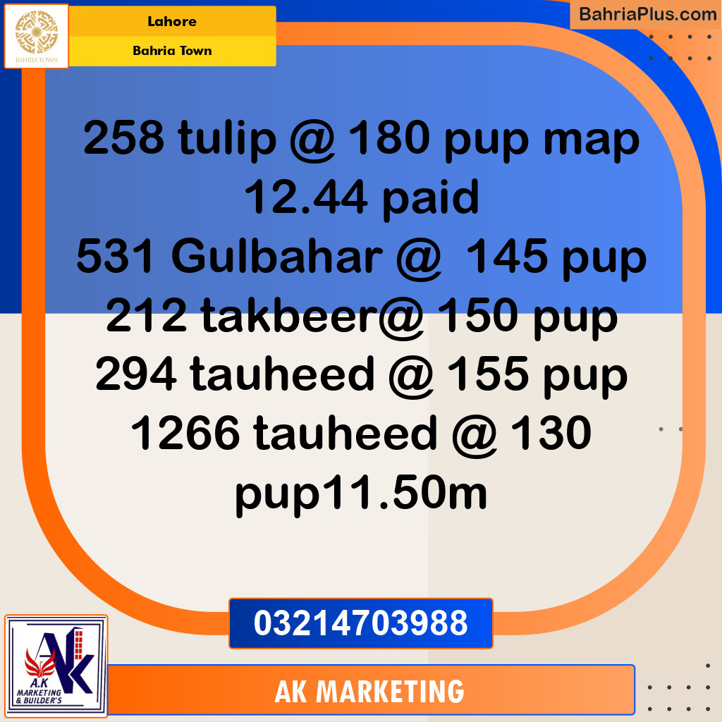 Residential Plot for Sale in Bahria Town, Lahore - (BP-199569)