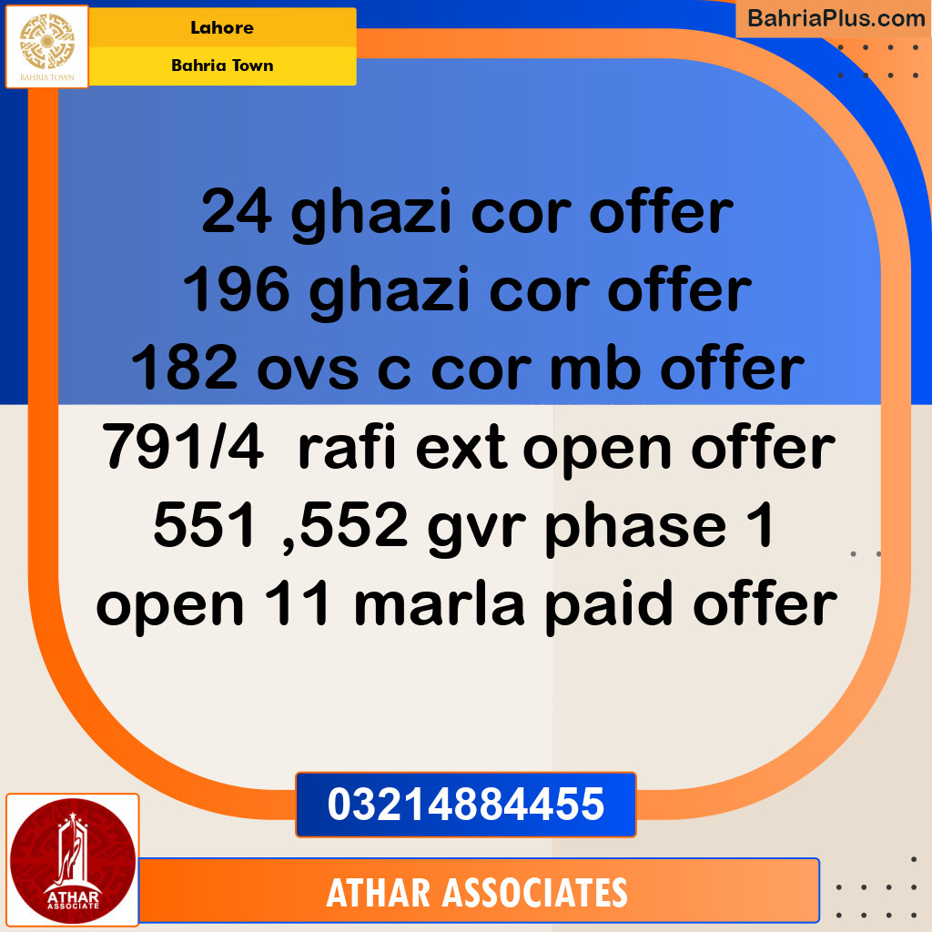 Residential Plot for Sale in Bahria Town, Lahore - (BP-199580)