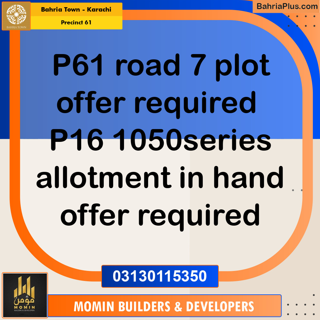 125 Sq. Yards Residential Plot for Sale in Precinct 61 -  Bahria Town, Karachi - (BP-199584)