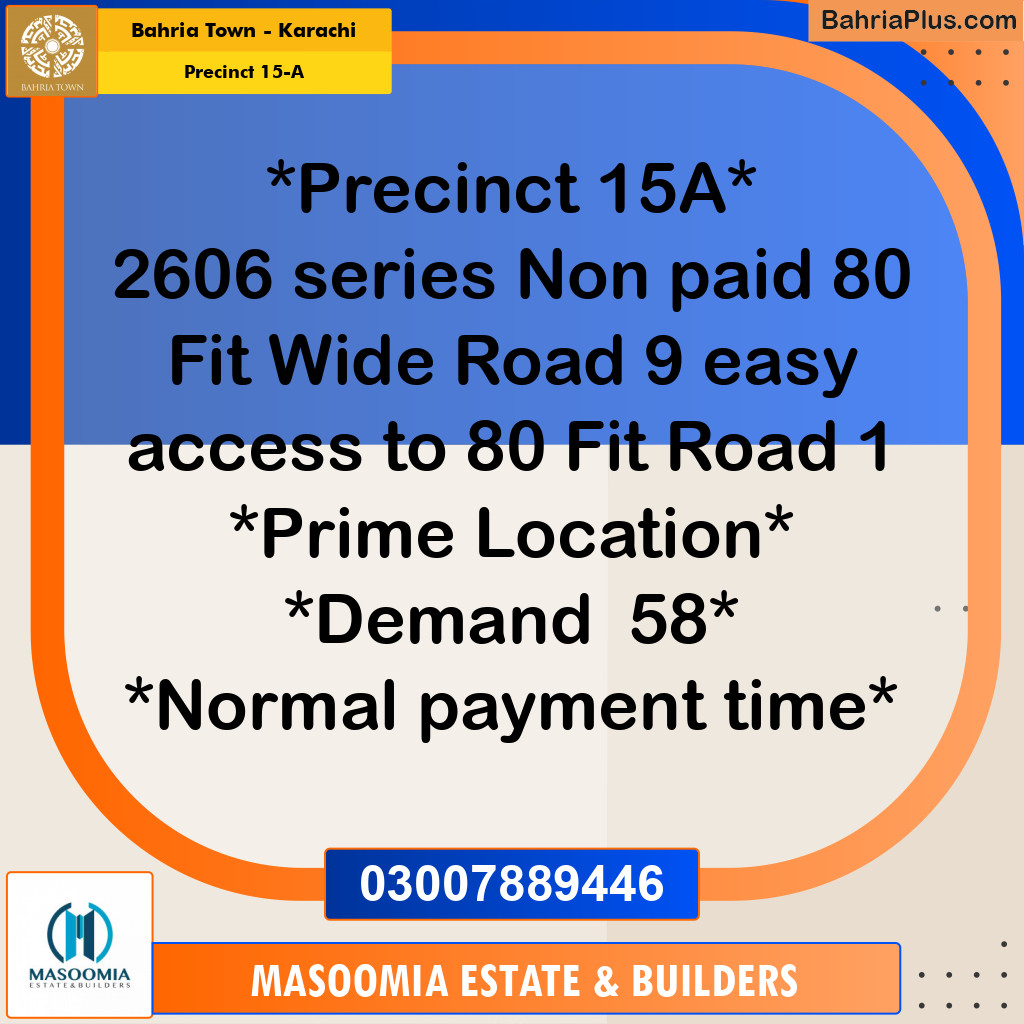 Residential Plot for Sale in Precinct 15-A - Bahria Town, Karachi - (BP-199625)