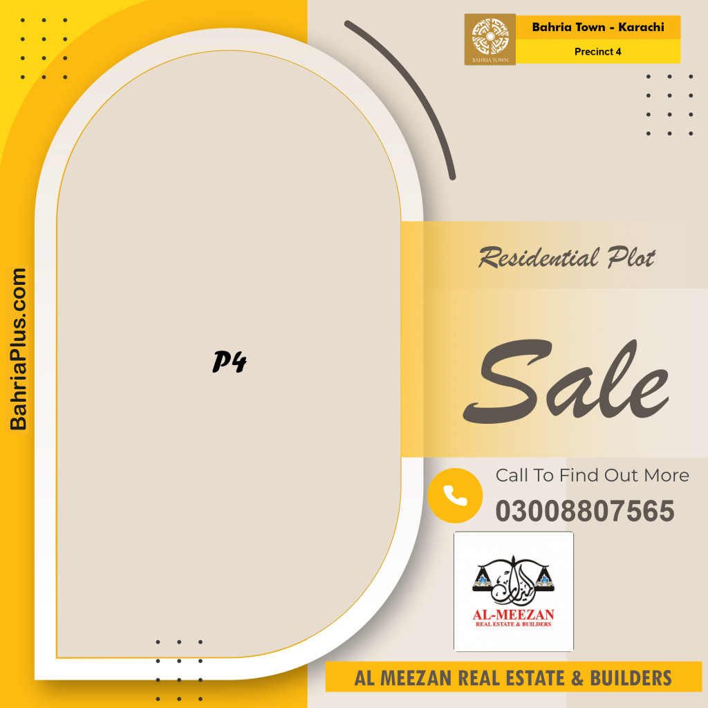 500 Sq. Yards Residential Plot for Sale in Precinct 4 -  Bahria Town, Karachi - (BP-199630)