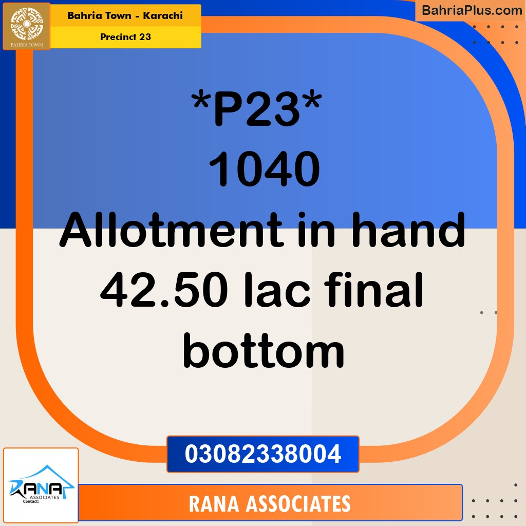 125 Sq. Yards Residential Plot for Sale in Precinct 23 -  Bahria Town, Karachi - (BP-199677)