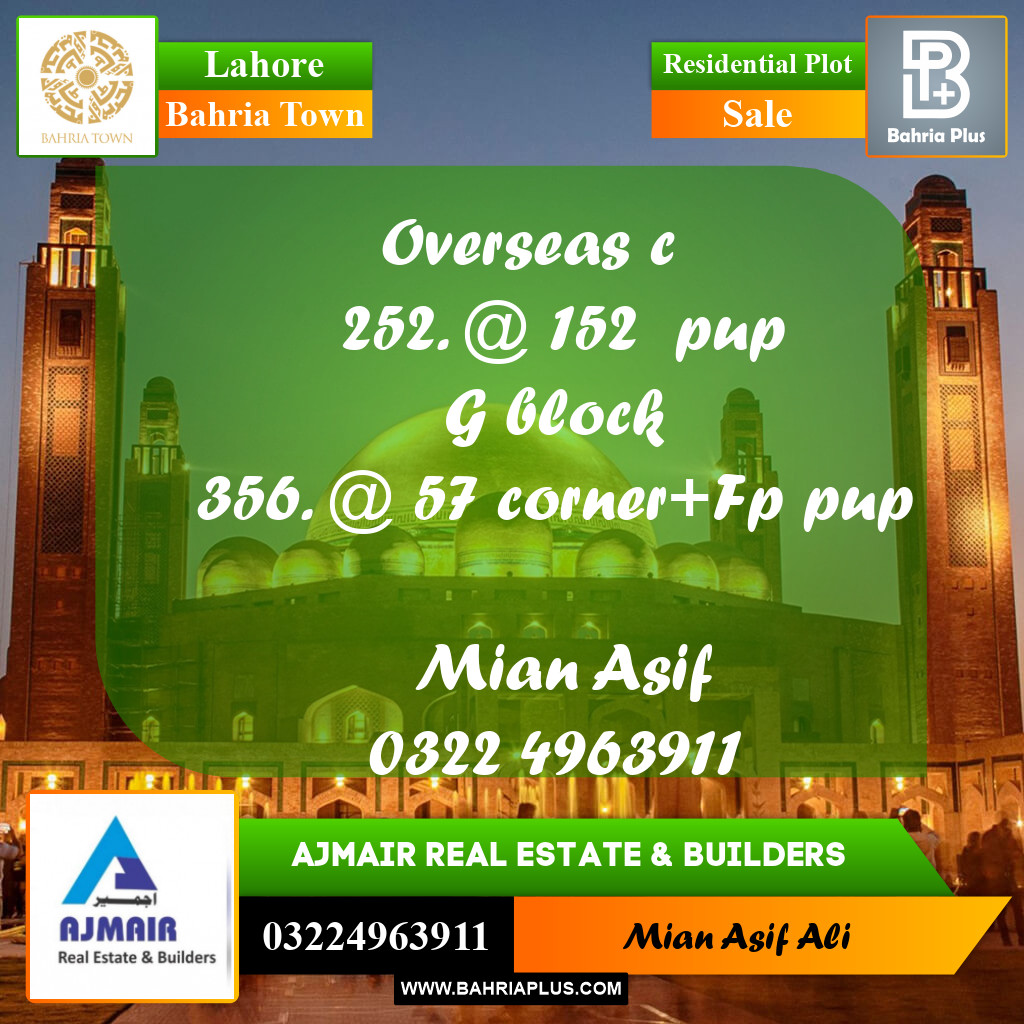 Residential Plot for Sale in Bahria Town, Lahore - (BP-199688)