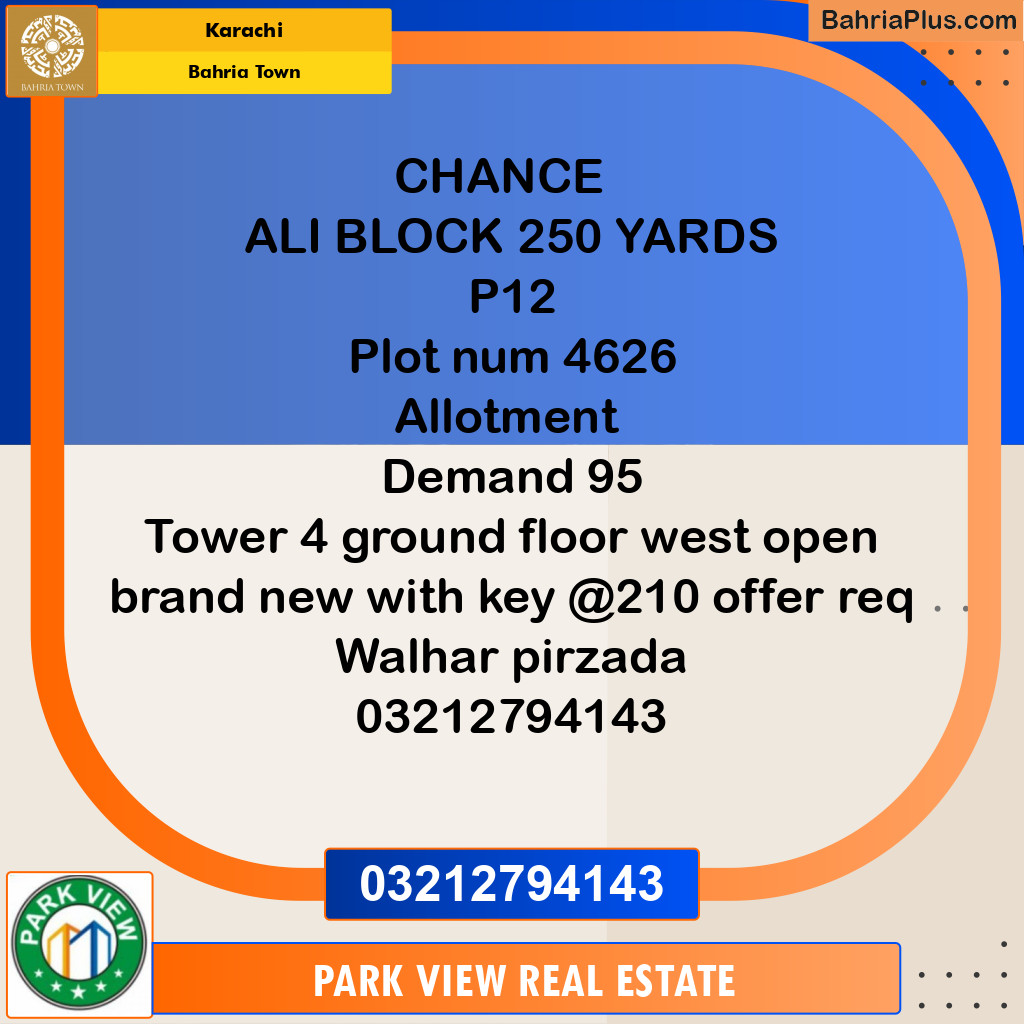 Residential Plot for Sale in Bahria Town, Karachi - (BP-199724)