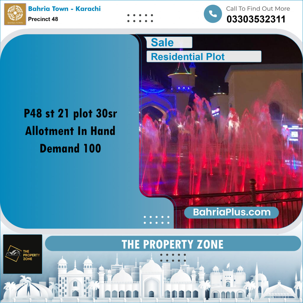 Residential Plot for Sale in Precinct 48 - Bahria Town, Karachi - (BP-199731)