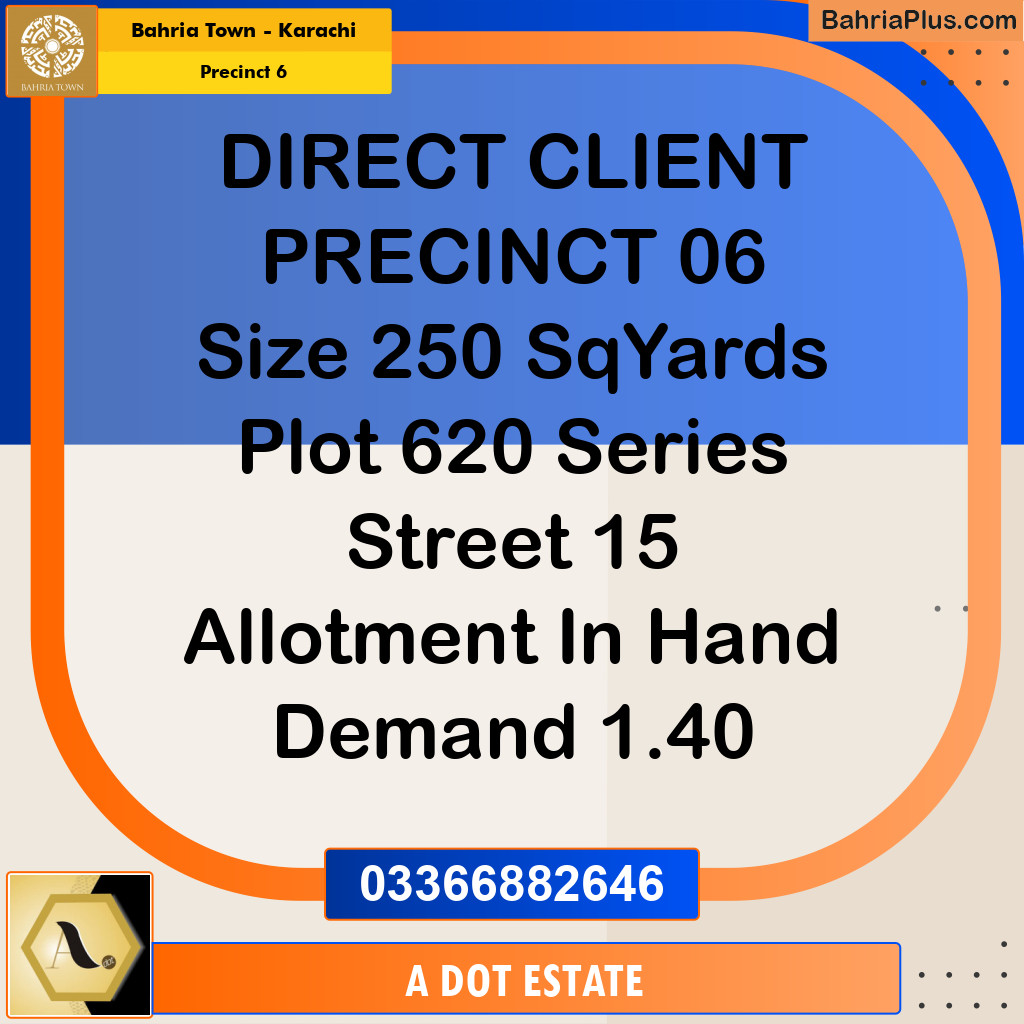 272 Sq. Yards Residential Plot for Sale in Precinct 6 -  Bahria Town, Karachi - (BP-199747)
