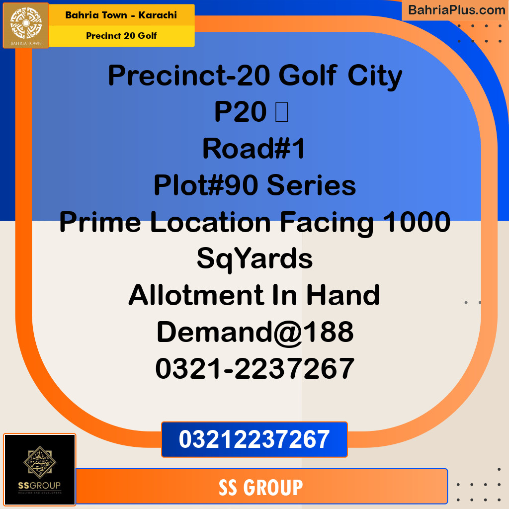 500 Sq. Yards Residential Plot for Sale in Precinct 20 Golf -  Bahria Town, Karachi - (BP-199760)