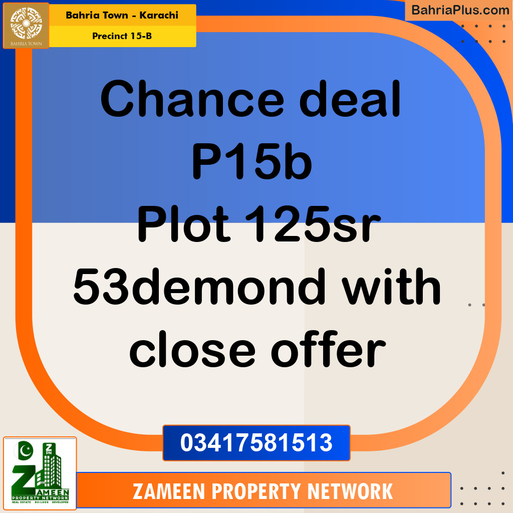 125 Sq. Yards Residential Plot for Sale in Precinct 15-B -  Bahria Town, Karachi - (BP-199765)