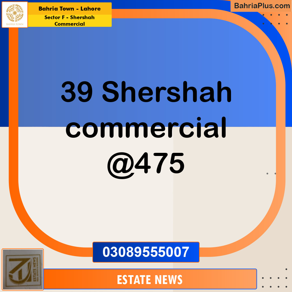 Commercial Plot for Sale in Sector F - Shershah Commercial -  Bahria Town, Lahore - (BP-199778)