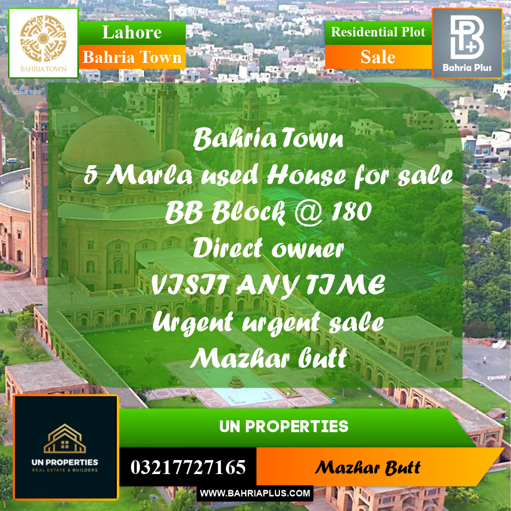 Residential Plot for Sale in Bahria Town, Lahore - (BP-199783)