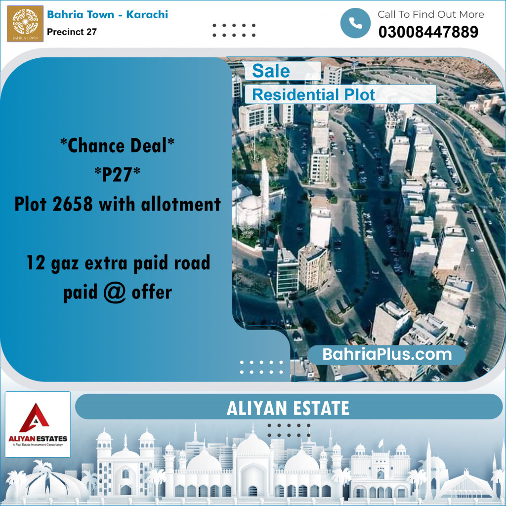 125 Sq. Yards Residential Plot for Sale in Precinct 27 -  Bahria Town, Karachi - (BP-199786)