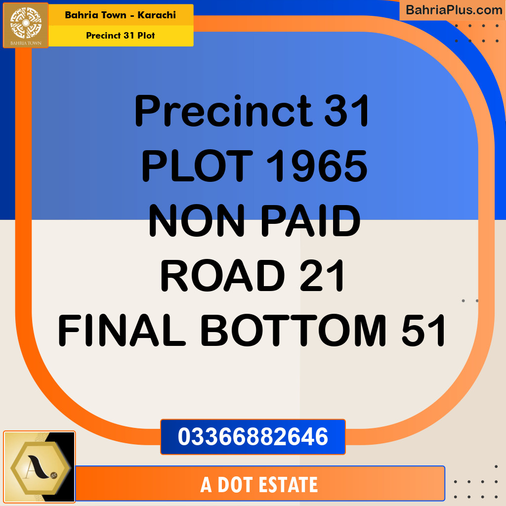 125 Sq. Yards Residential Plot for Sale in Precinct 31 Plot - Bahria Town, Karachi - (BP-199789)