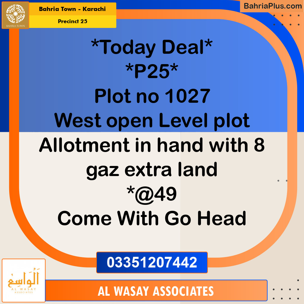 125 Sq. Yards Residential Plot for Sale in Precinct 25 -  Bahria Town, Karachi - (BP-199791)