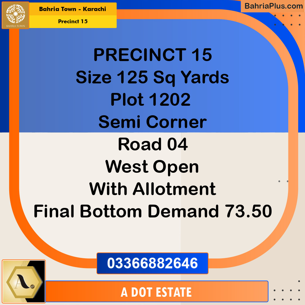 125 Sq. Yards Residential Plot for Sale in Precinct 15 -  Bahria Town, Karachi - (BP-199796)