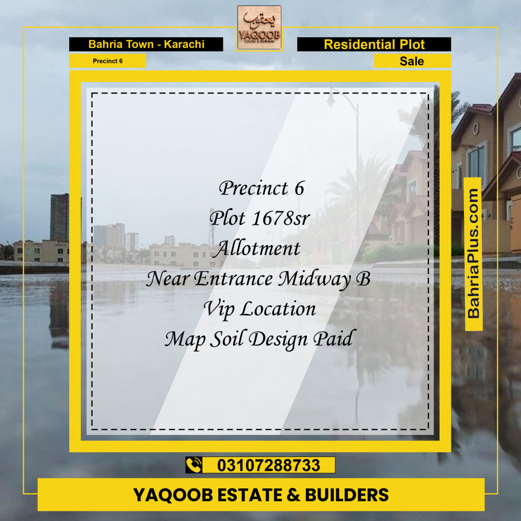280 Sq. Yards Residential Plot for Sale in Precinct 6 -  Bahria Town, Karachi - (BP-199803)